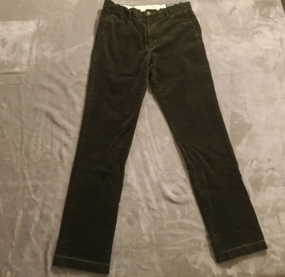 Polo Ralph Lauren Corduroy Slim Fit Pants Mens 29W x 30L Green